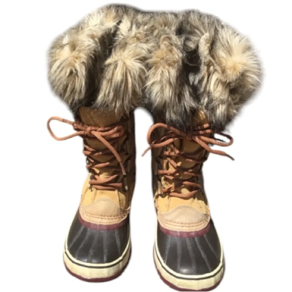 Sorel Joan of Arc Boots Beige Suede Upper Winter Boots Size 6 - Picture 3 of 9